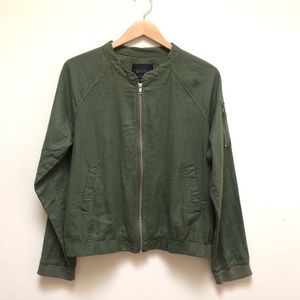Sanctuary | Linen Blend Pilot Bomber Jacket